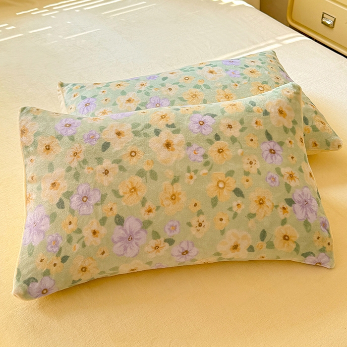 91家纺网 家纺一手货源 找家纺 （总）九诺家纺 2025秋冬新款牛奶绒床单四件套【圆角吊边花边床单】