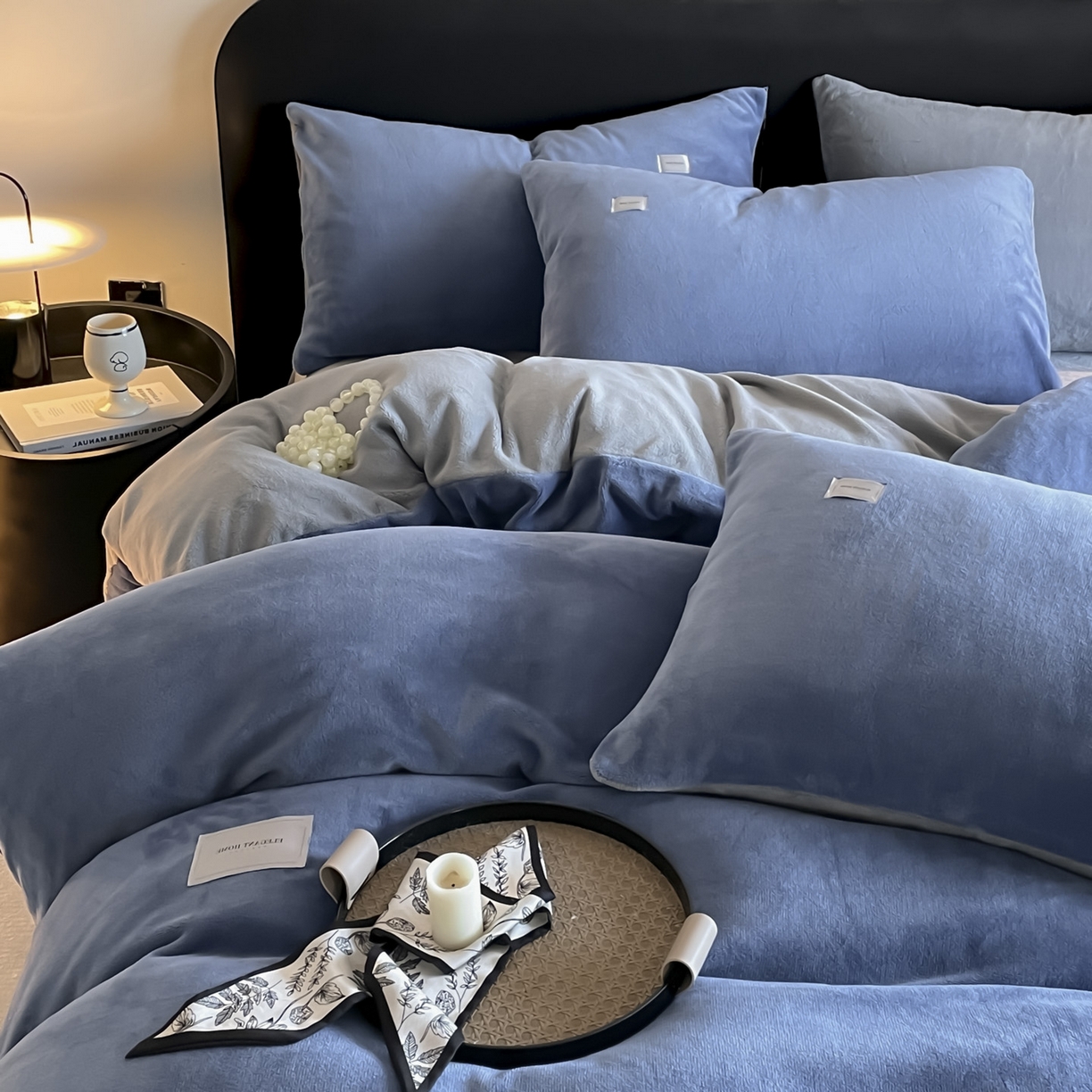 91家纺网 家纺一手货源 找家纺 （总）ab家纺 2025新款纯色高克重牛奶绒双拼单被套