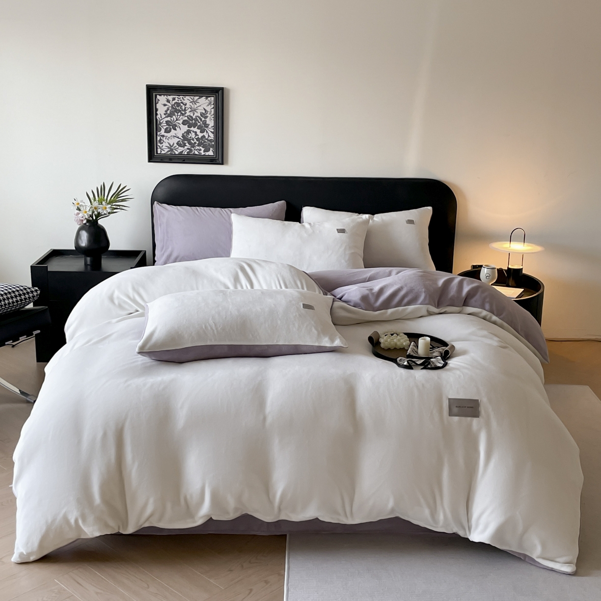 91家纺网 家纺一手货源 找家纺 （总）ab家纺 2025新款纯色高克重牛奶绒双拼单被套