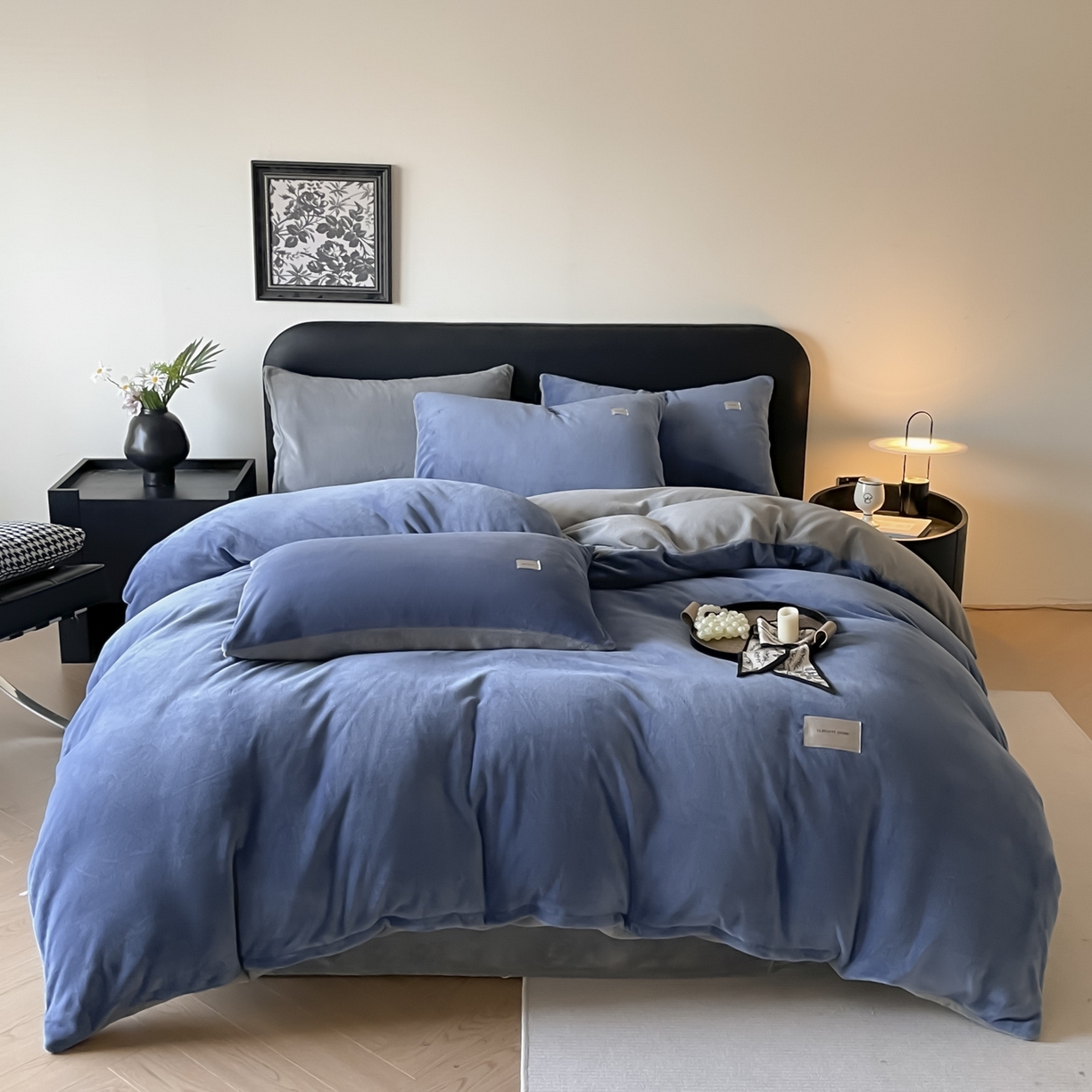 91家纺网 家纺一手货源 找家纺 （总）ab家纺 2025新款纯色高克重牛奶绒双拼单被套