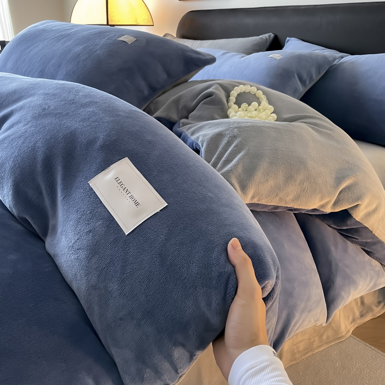 91家纺网 家纺一手货源 找家纺 （总）ab家纺 2025新款纯色高克重牛奶绒双拼单被套