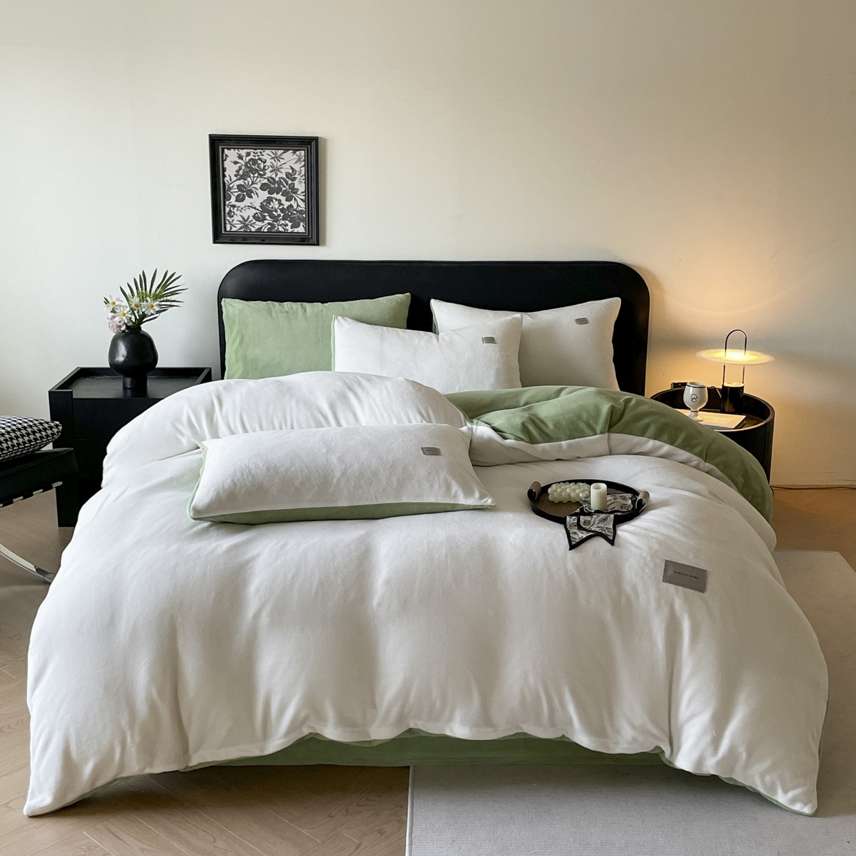 91家纺网 家纺一手货源 找家纺 （总）ab家纺 2025新款纯色高克重牛奶绒双拼单被套