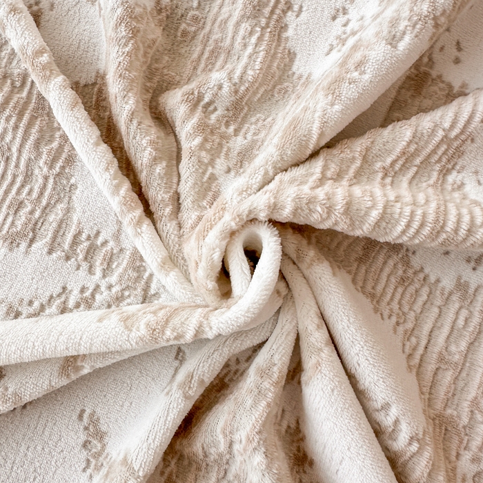 91家纺网 家纺一手货源 找家纺 懒猫家纺 2025新款包边款雕花牛奶绒四件套 花暖漫漫