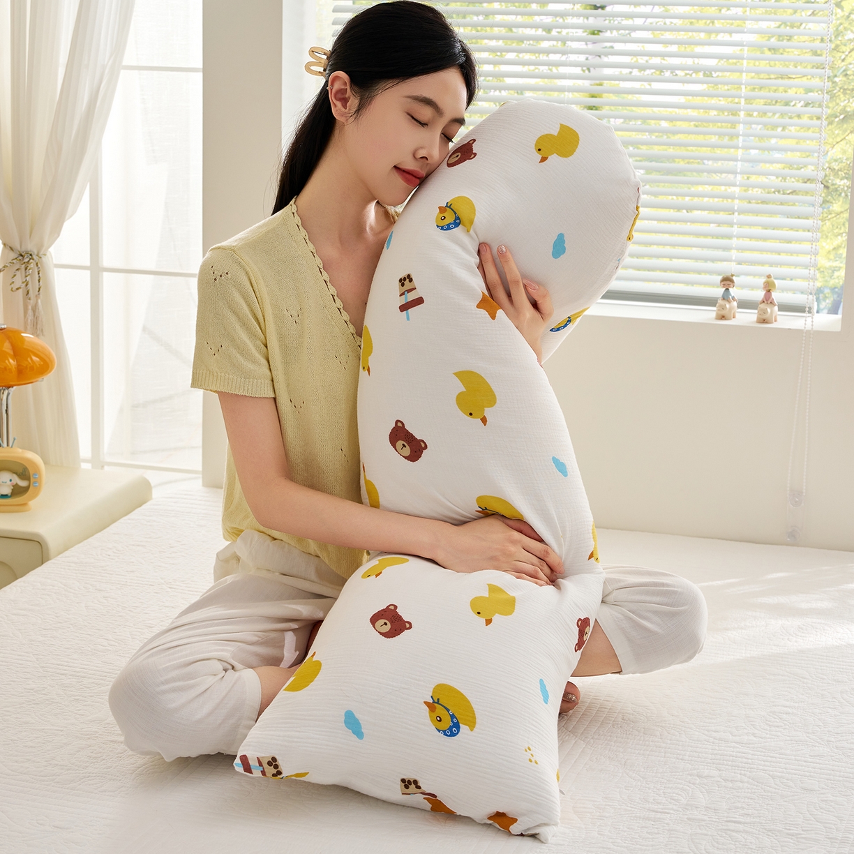 91家纺网 家纺一手货源 找家纺 （总）乐可 2025新款亲肤柔软全棉纯棉纱布抱枕