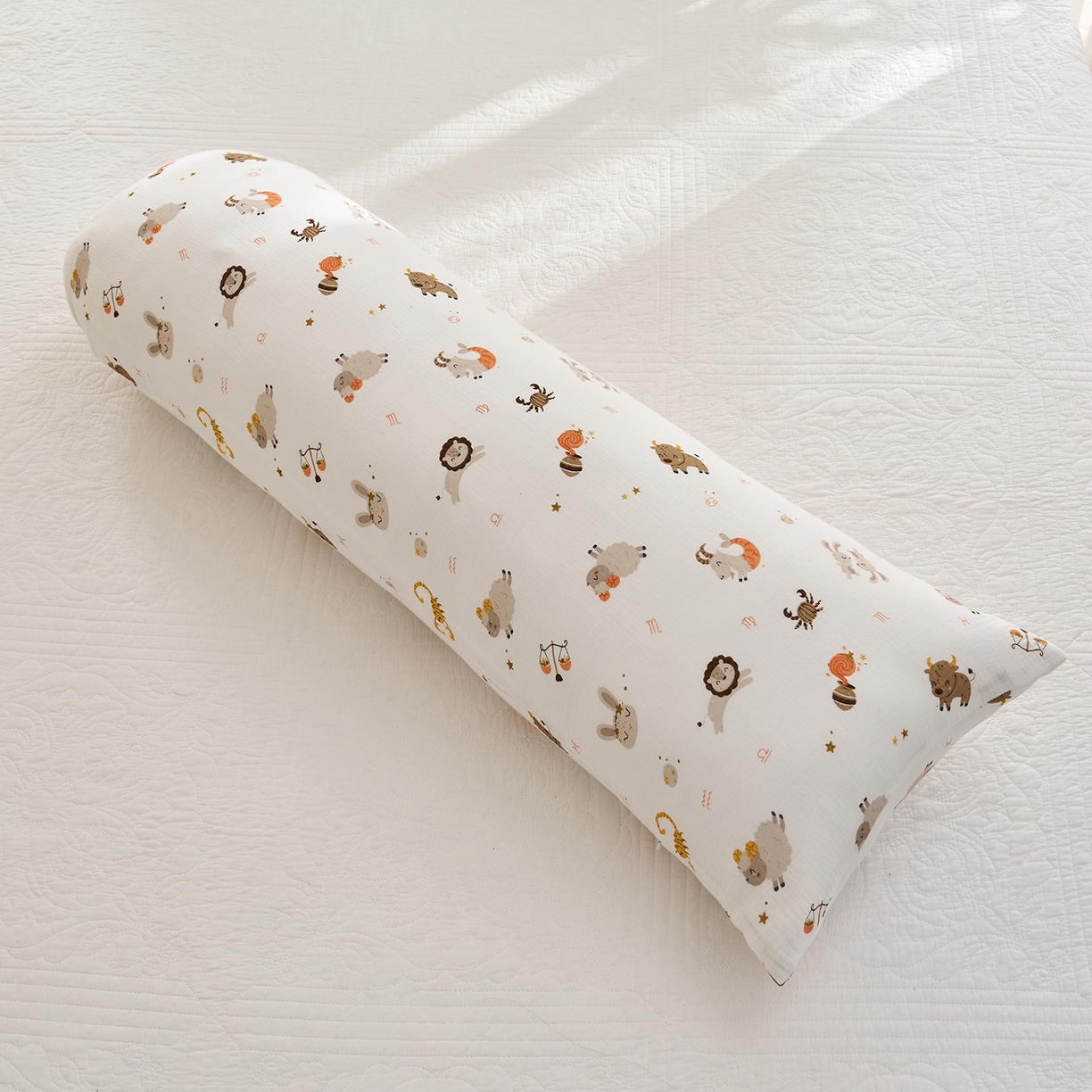 91家纺网 家纺一手货源 找家纺 乐可 2025新款亲肤柔软全棉纯棉纱布抱枕 全棉纱布抱枕-BB1宝宝星座