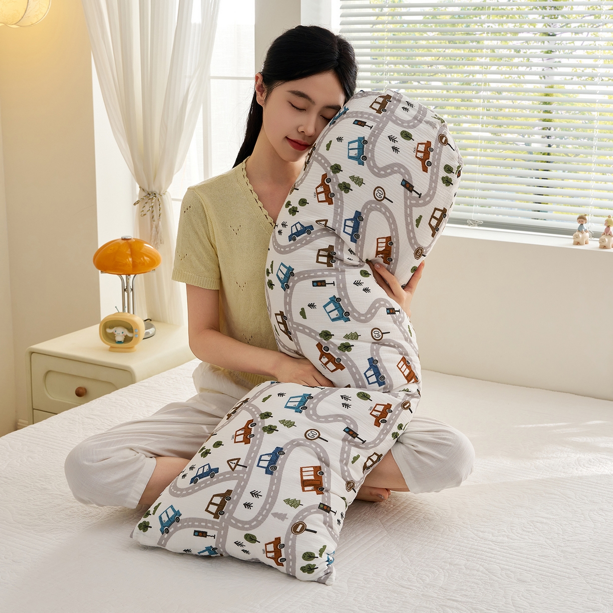 乐可 2025新款亲肤柔软全棉纯棉纱布抱枕 全棉纱布抱枕-BB1飘移