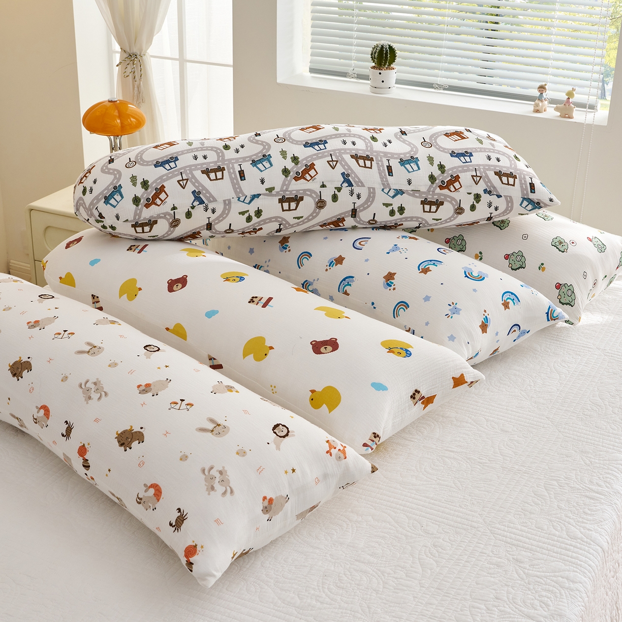 91家纺网 家纺一手货源 找家纺 乐可 2025新款亲肤柔软全棉纯棉纱布抱枕 组合图仅供展示-不可下单