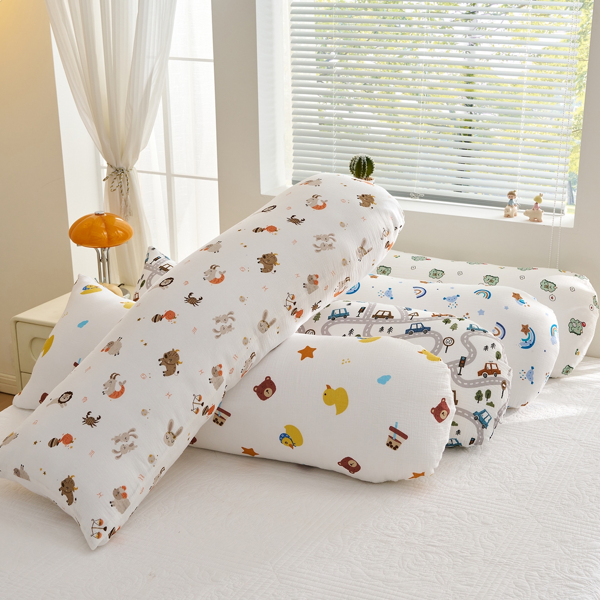 91家纺网 家纺一手货源 找家纺 乐可 2025新款亲肤柔软全棉纯棉纱布抱枕 组合图仅供展示-不可下单