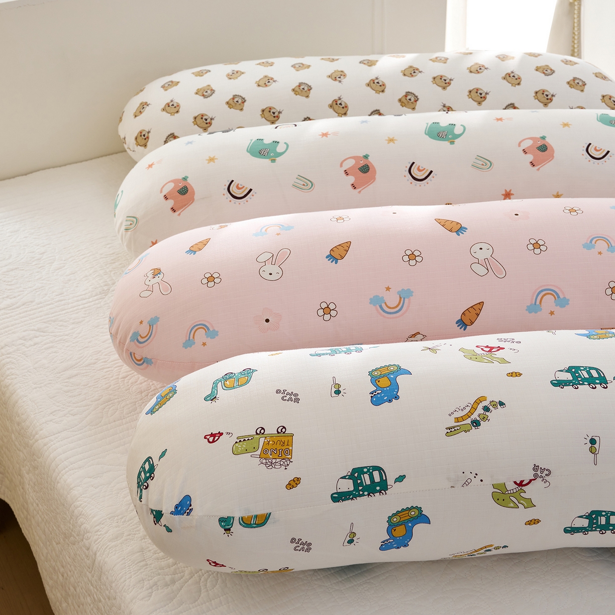 91家纺网 家纺一手货源 找家纺 乐可 2025新款全棉纯棉双层纱抱枕 组合图仅供展示-不可下单