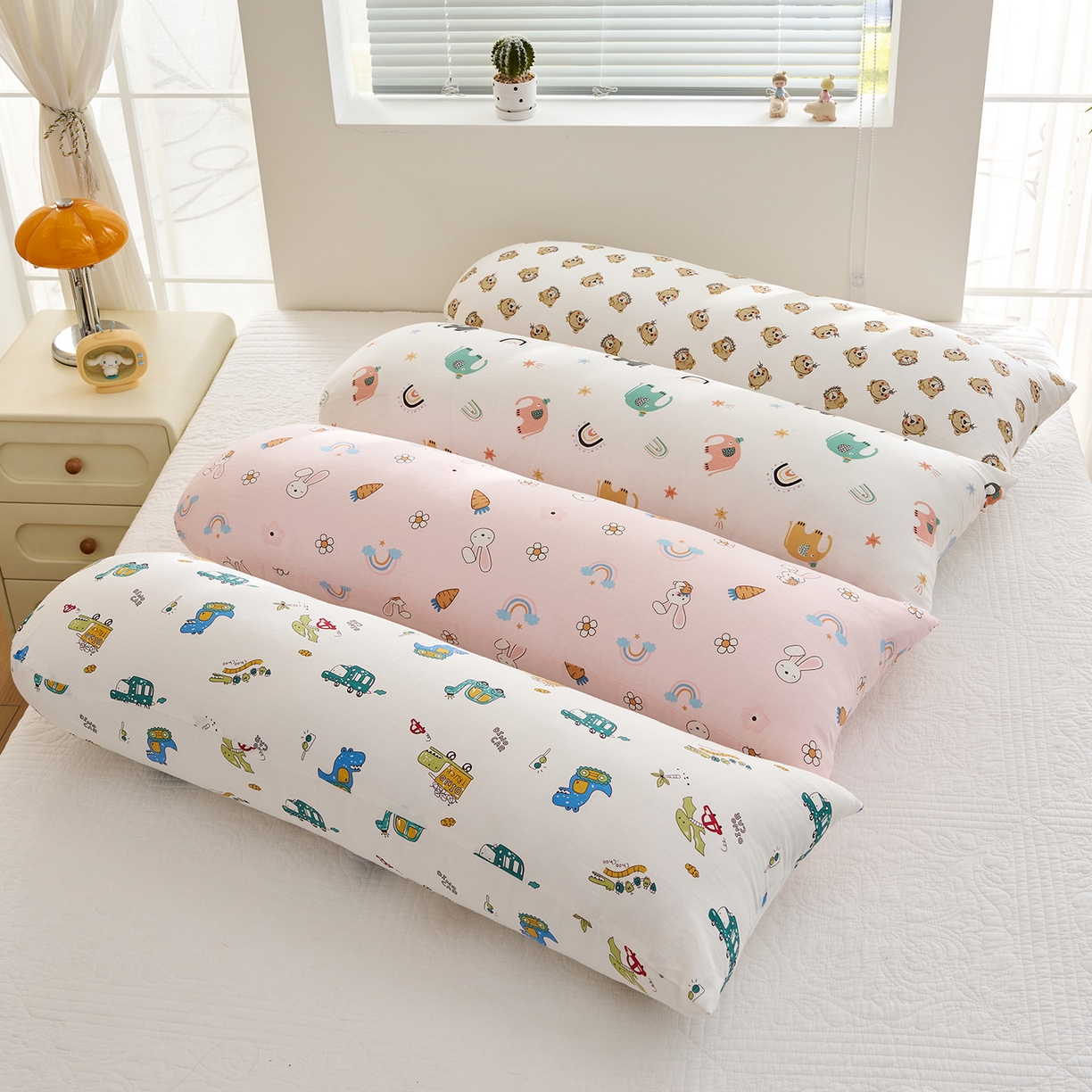 91家纺网 家纺一手货源 找家纺 乐可 2025新款全棉纯棉双层纱抱枕 组合图仅供展示-不可下单