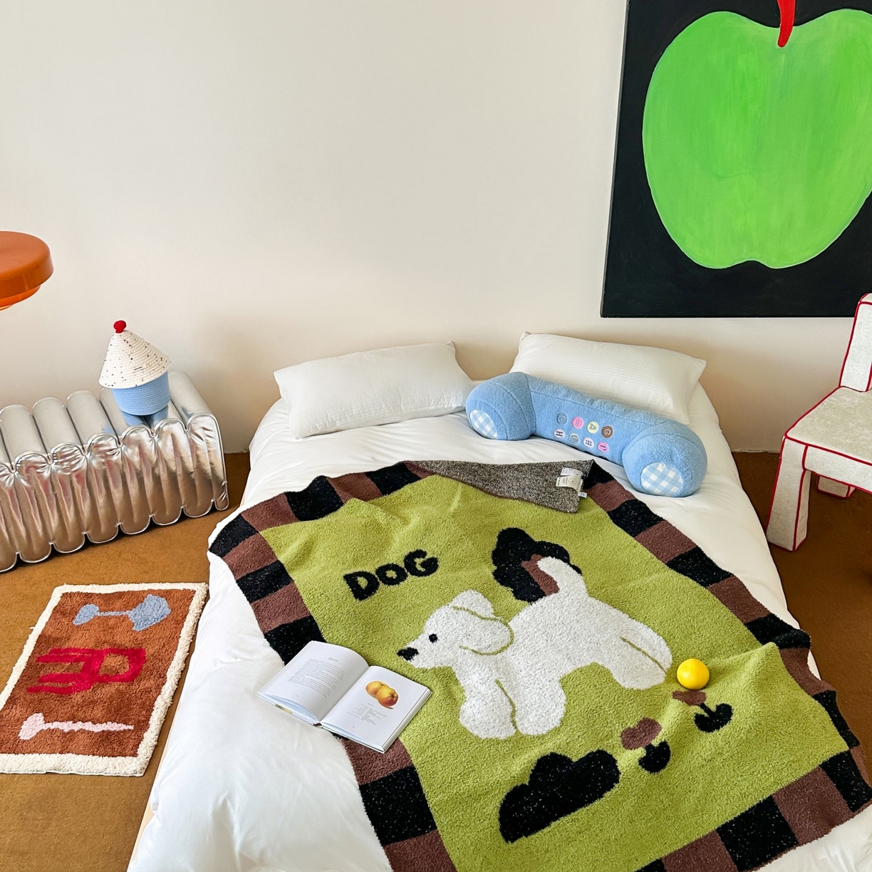 91家纺网 家纺一手货源 找家纺 觅糖家纺 2025新款卡通半边绒毛毯毯子系列 漫步小狗