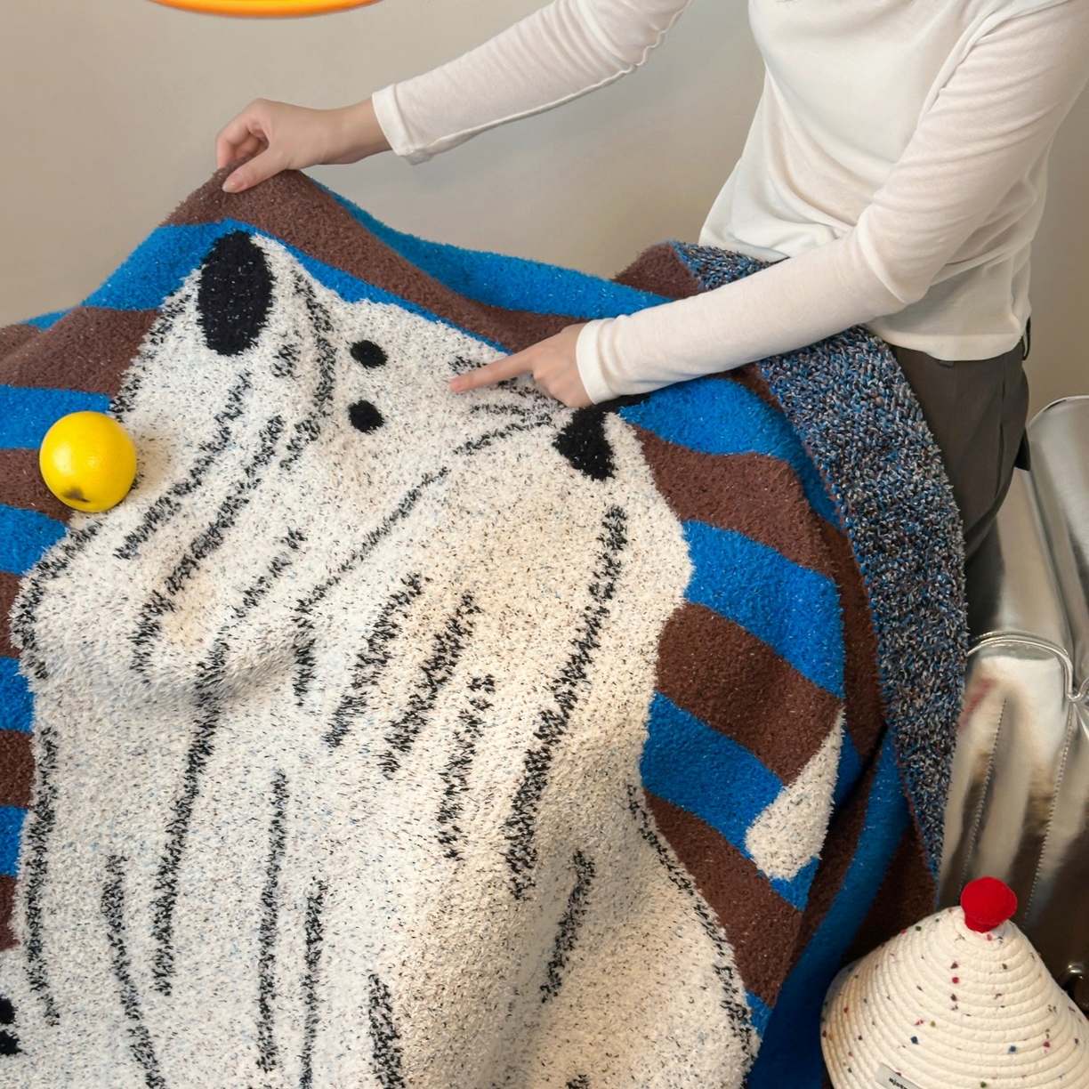 91家纺网 家纺一手货源 找家纺 觅糖家纺 2025新款卡通半边绒毛毯毯子系列 潦草小狗