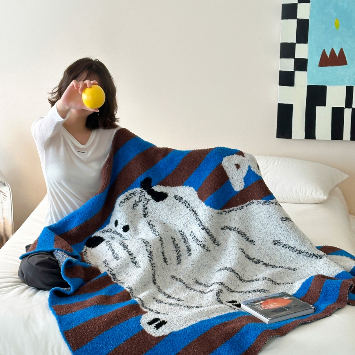 91家纺网 家纺一手货源 找家纺 觅糖家纺 2025新款卡通半边绒毛毯毯子系列 潦草小狗