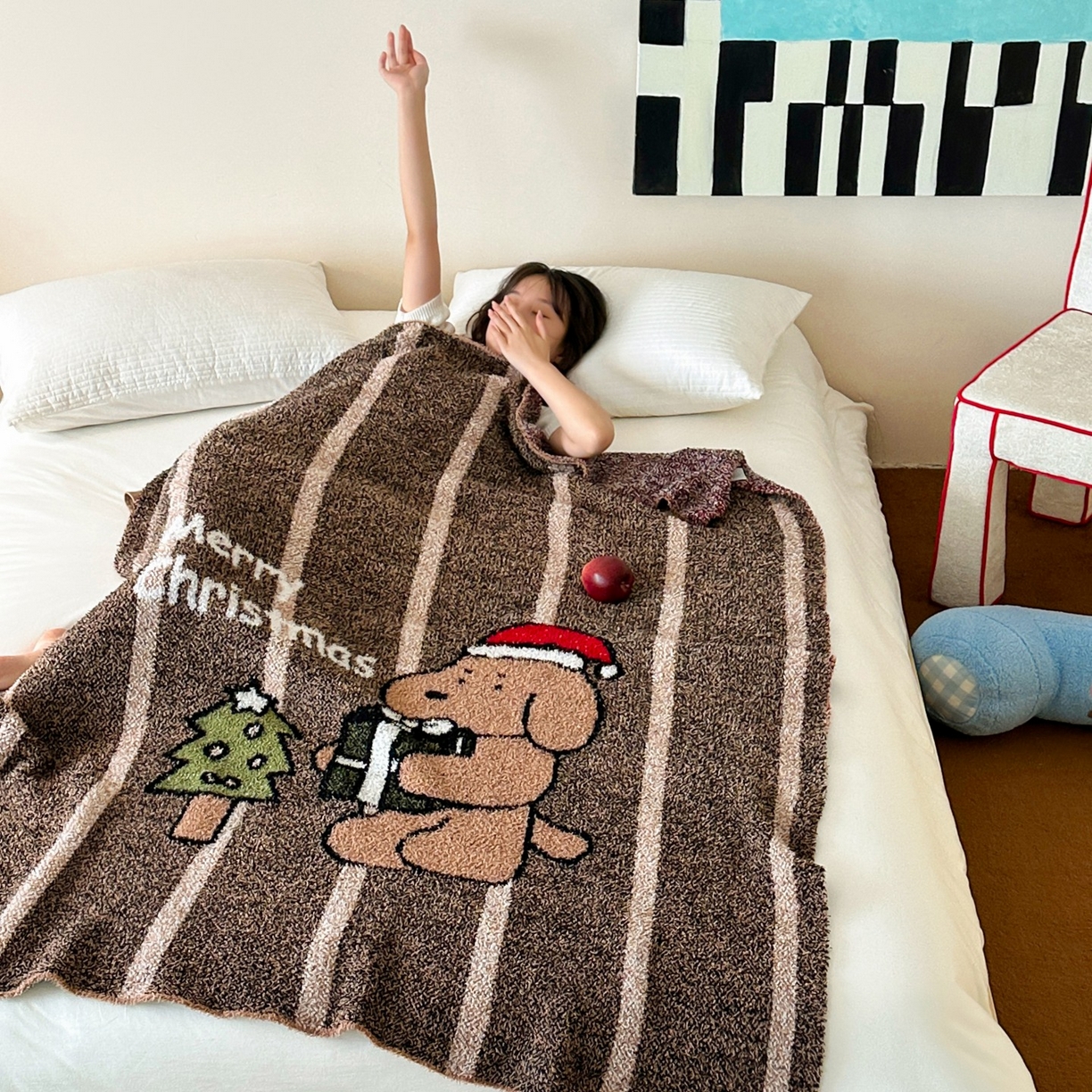 91家纺网 家纺一手货源 找家纺 觅糖家纺 2025新款卡通半边绒毛毯毯子系列 礼物狗