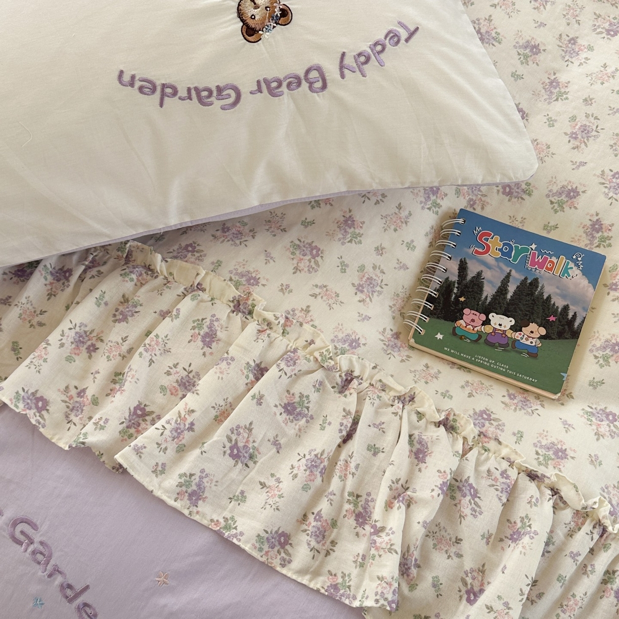 91家纺网 家纺一手货源 找家纺 （总）觅糖家纺 2025新款双层纱刺绣花边四件套系列