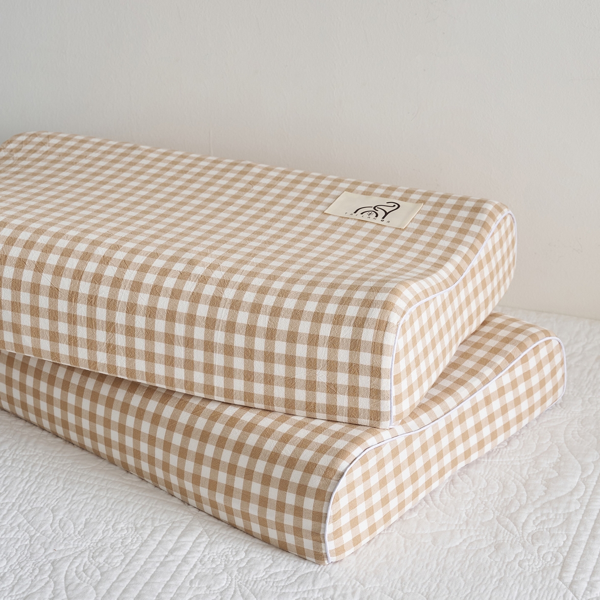 91家纺网 家纺一手货源 找家纺 乐可 2025新款全棉纯棉水洗棉乳胶枕护颈枕平面颗粒成人学生枕头枕芯 水洗棉乳胶枕-咖色【学生】