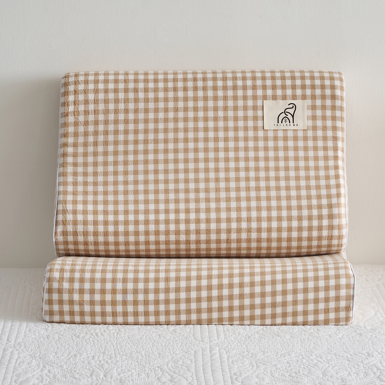 91家纺网 家纺一手货源 找家纺 乐可 2025新款全棉纯棉水洗棉乳胶枕护颈枕平面颗粒成人学生枕头枕芯 水洗棉乳胶枕-咖色【成人】