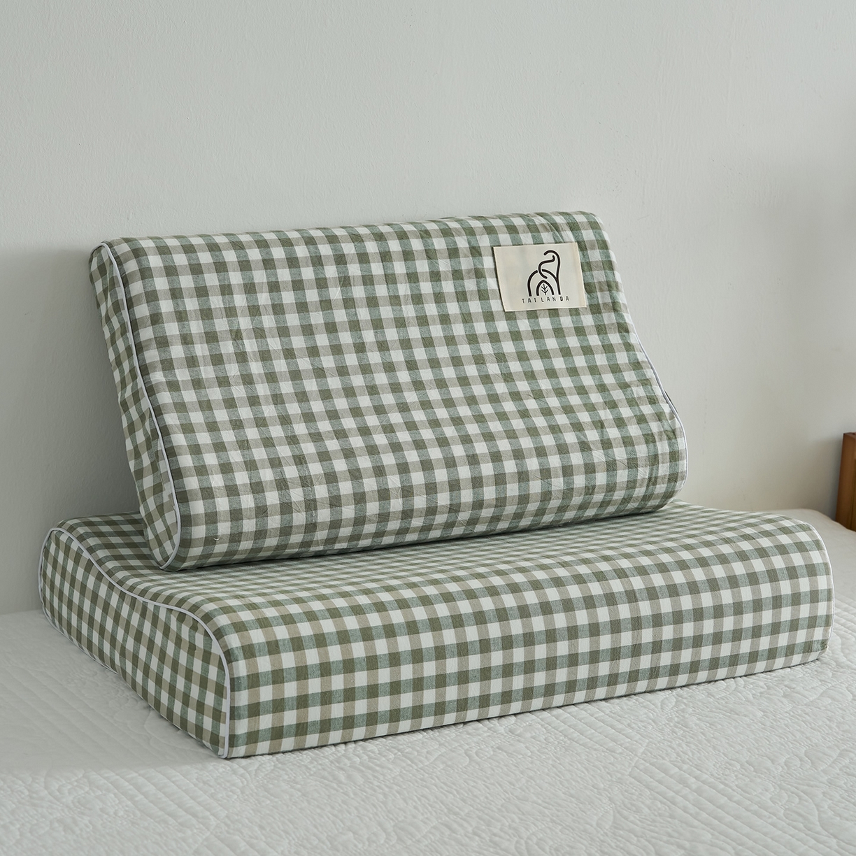 91家纺网 家纺一手货源 找家纺 乐可 2025新款全棉纯棉水洗棉乳胶枕护颈枕平面颗粒成人学生枕头枕芯 水洗棉乳胶枕-绿色【成人】