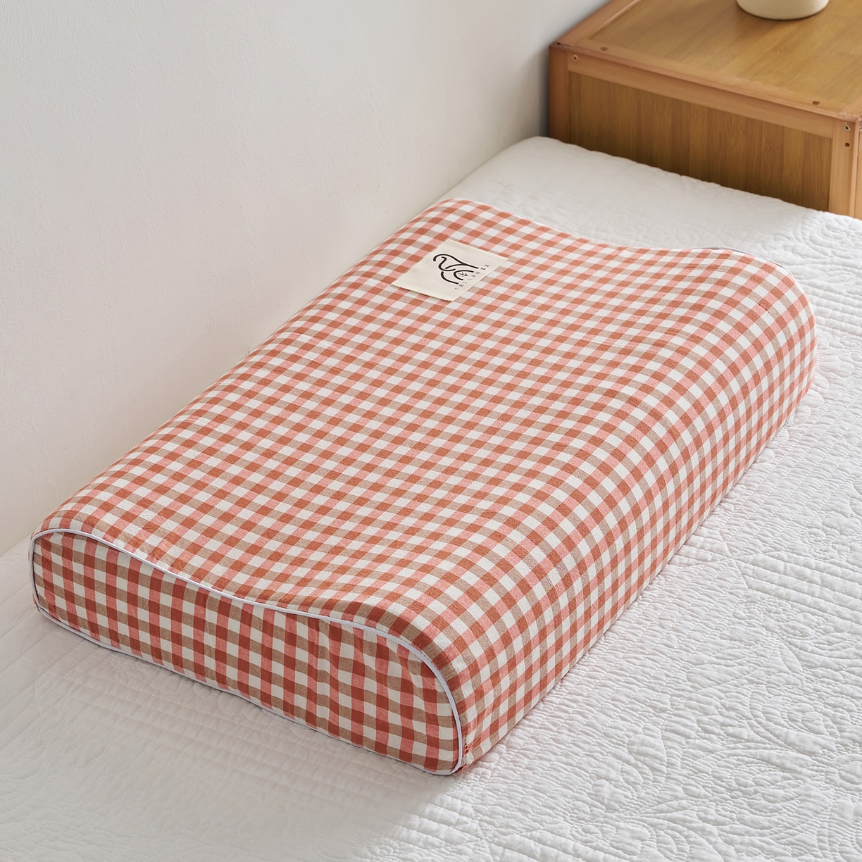 91家纺网 家纺一手货源 找家纺 乐可 2025新款全棉纯棉水洗棉乳胶枕护颈枕平面颗粒成人学生枕头枕芯 水洗棉乳胶枕-粉色【学生】