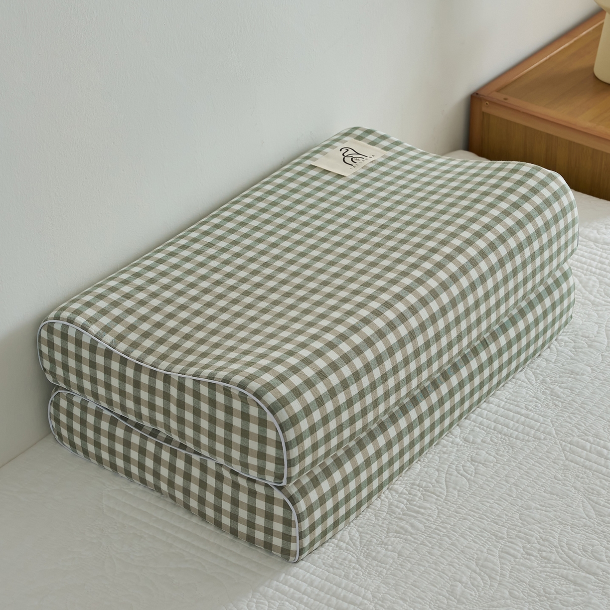 91家纺网 家纺一手货源 找家纺 乐可 2025新款全棉纯棉水洗棉乳胶枕护颈枕平面颗粒成人学生枕头枕芯 水洗棉乳胶枕-绿色【学生】