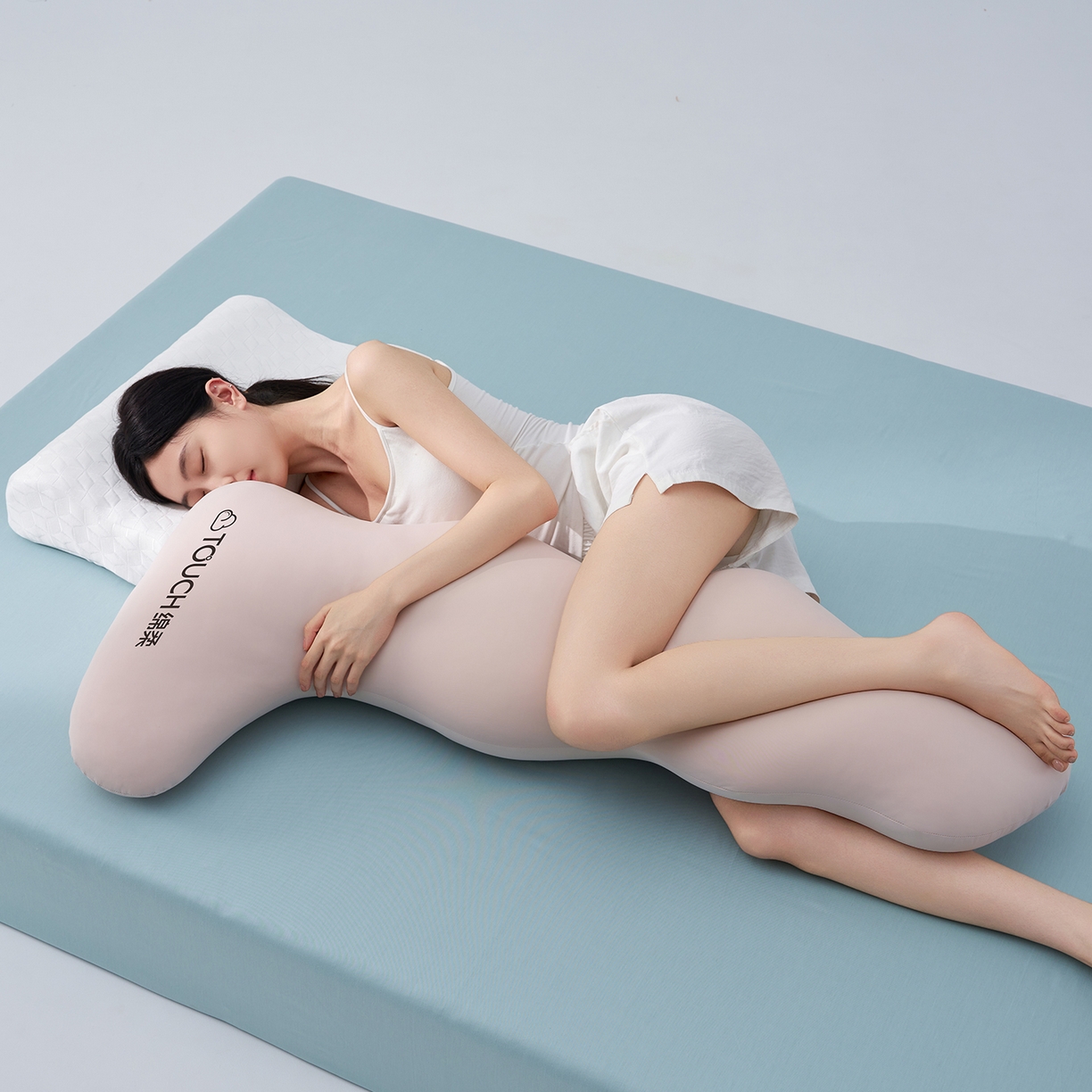 91家纺网 家纺一手货源 找家纺 （总）乐可 2025新款豆荚海马波浪抱枕长条孕妇侧睡夹腿枕