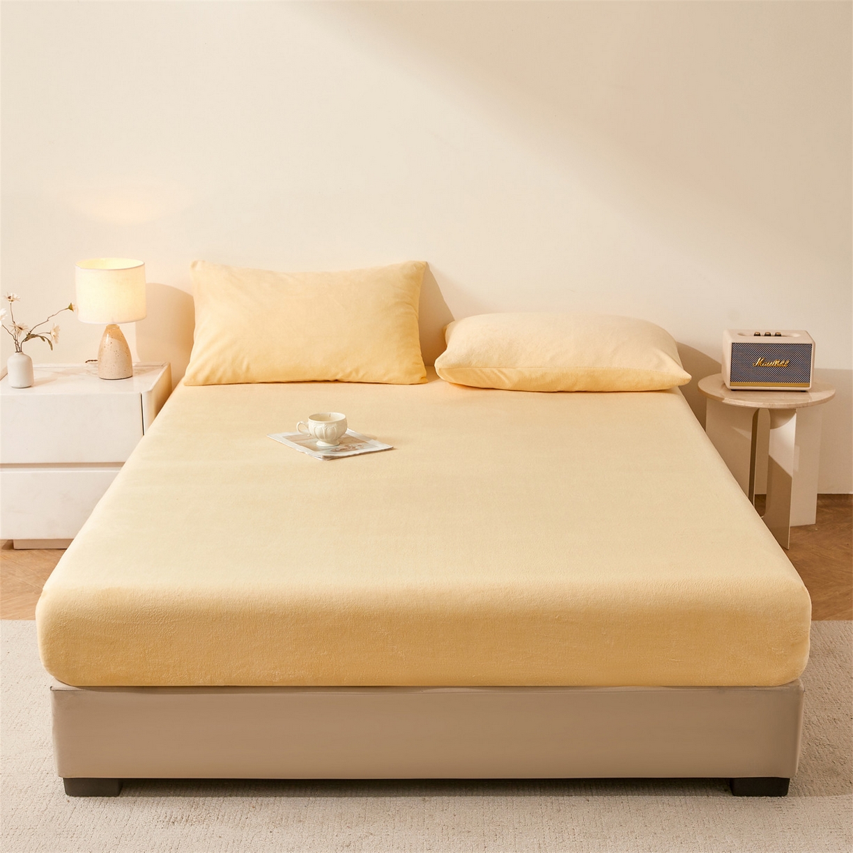 91家纺网 家纺一手货源 找家纺 （总）优眠坊 2025新款单层高克重牛奶绒纯色床笠