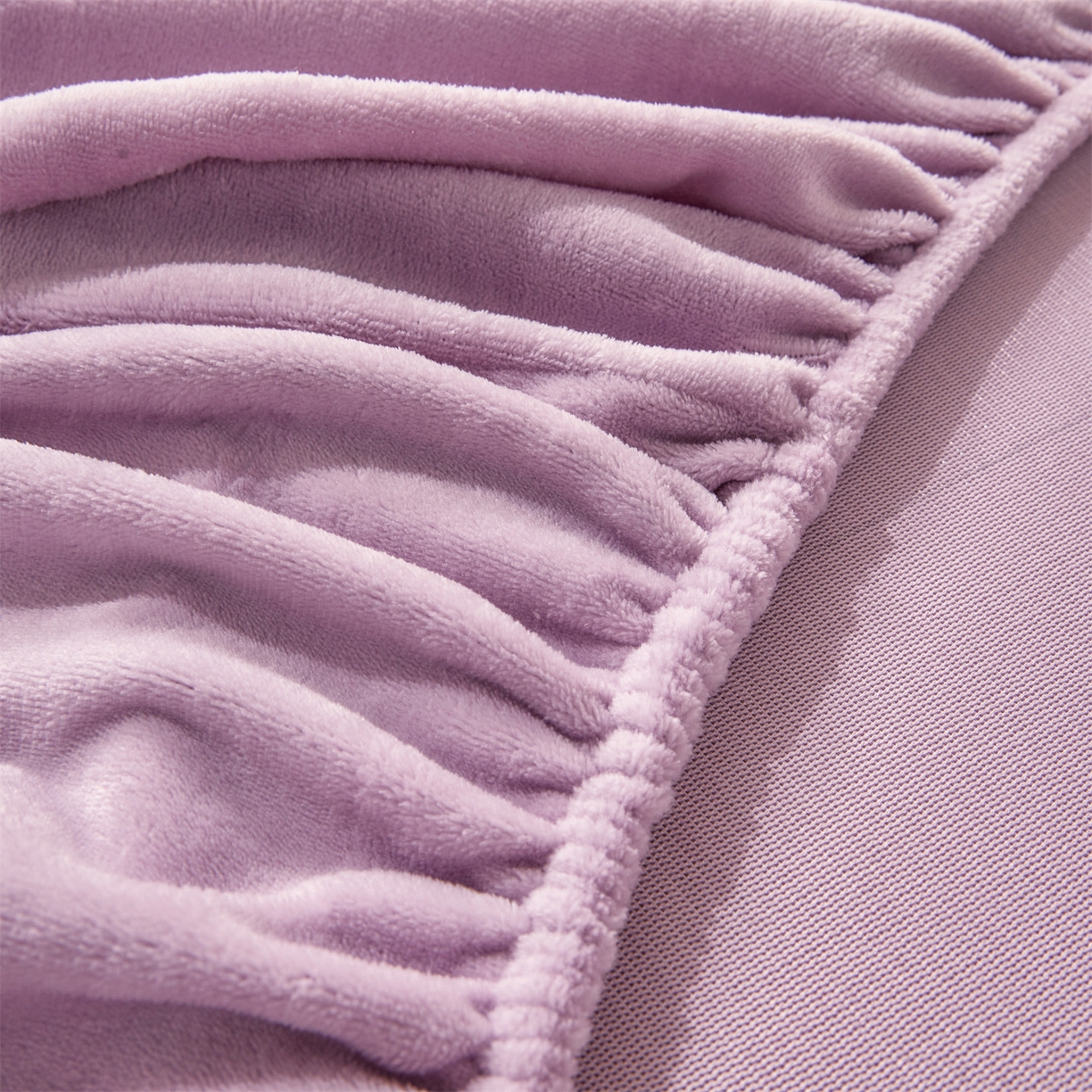 91家纺网 家纺一手货源 找家纺 优眠坊 2025新款单层高克重牛奶绒纯色床笠 兰花紫