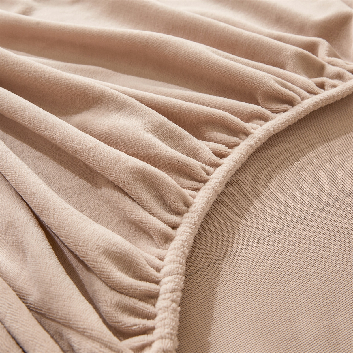 91家纺网 家纺一手货源 找家纺 优眠坊 2025新款单层高克重牛奶绒纯色床笠 岩石棕