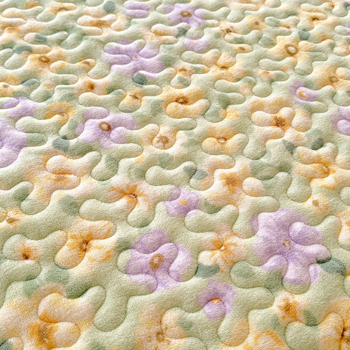 91家纺网 家纺一手货源 找家纺 九诺家纺 2025新款直播热款双层蕾丝花边牛奶绒印花床盖四件套床盖单件三件套 风情-暖阳之春