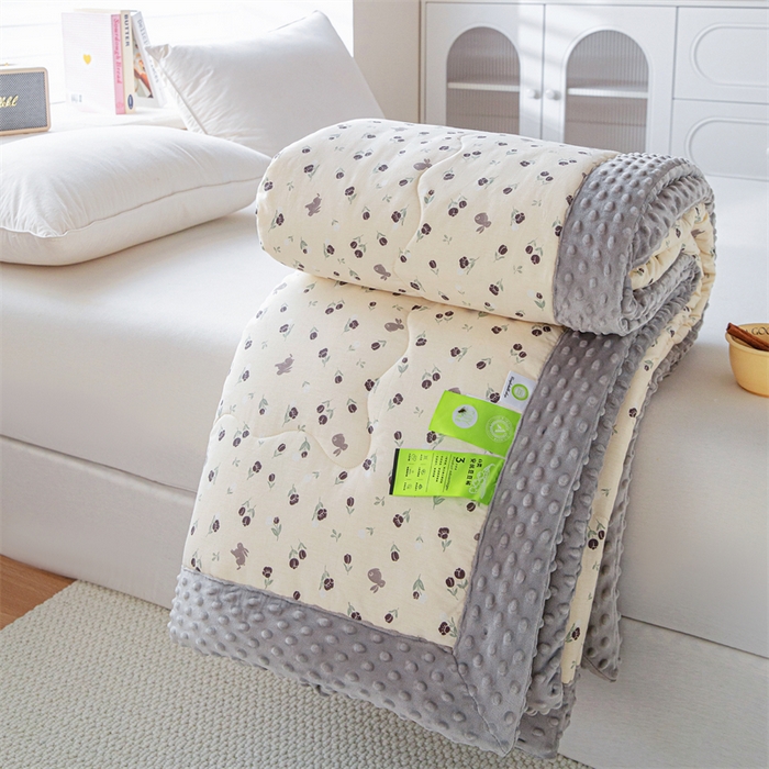 萌飞 2025新款全棉豆豆绒被子被芯系列 哈哈兔