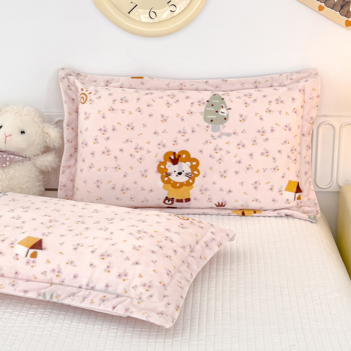 91家纺网 家纺一手货源 找家纺 （总）良佐生活 2025新款A类高克重加厚保暖儿童枕套印花宝宝绒枕套婴儿绒枕头套单枕套