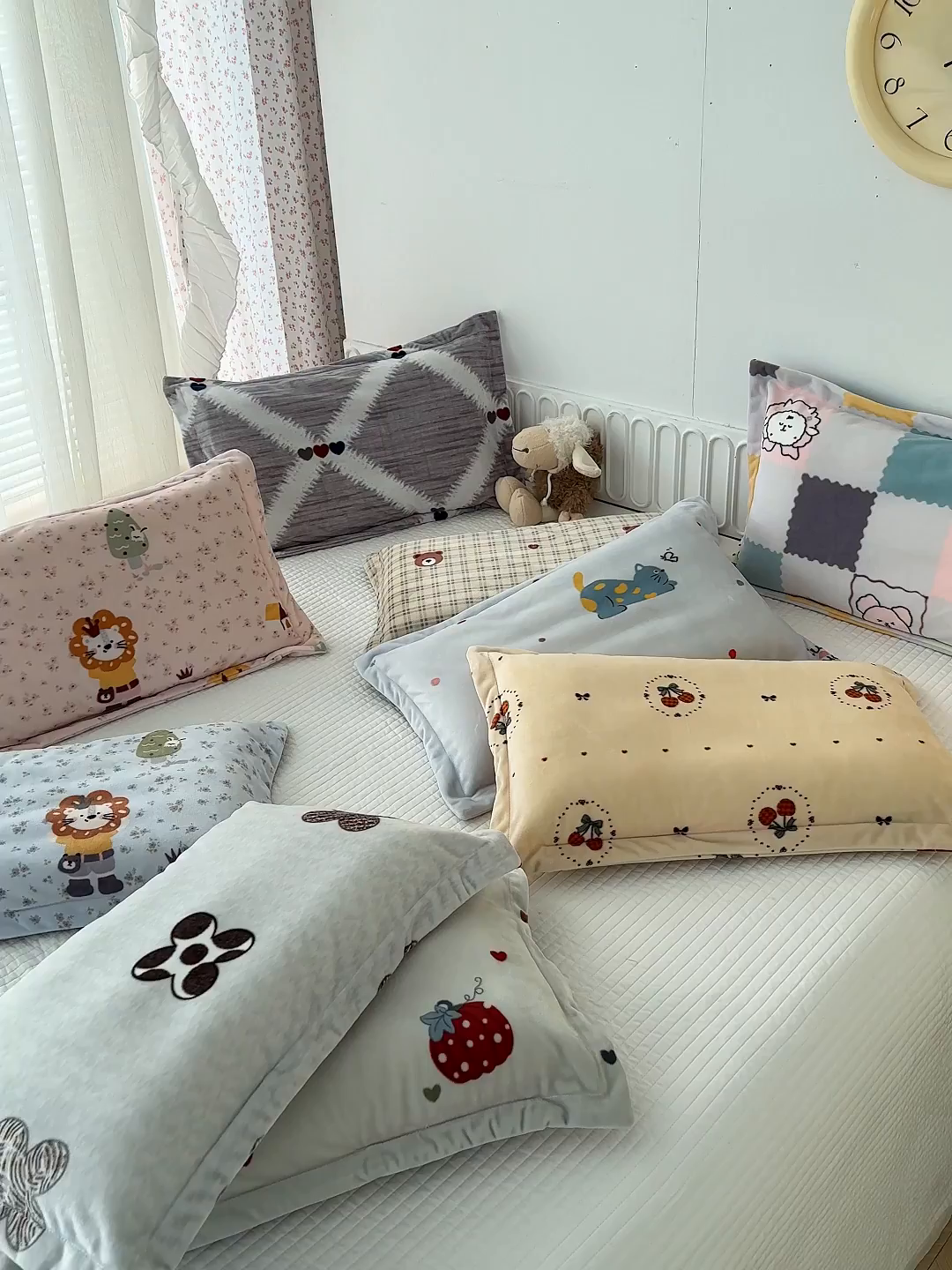 91家纺网 家纺一手货源 找家纺 （总）良佐生活 2025新款A类高克重加厚保暖儿童枕套印花宝宝绒枕套婴儿绒枕头套单枕套