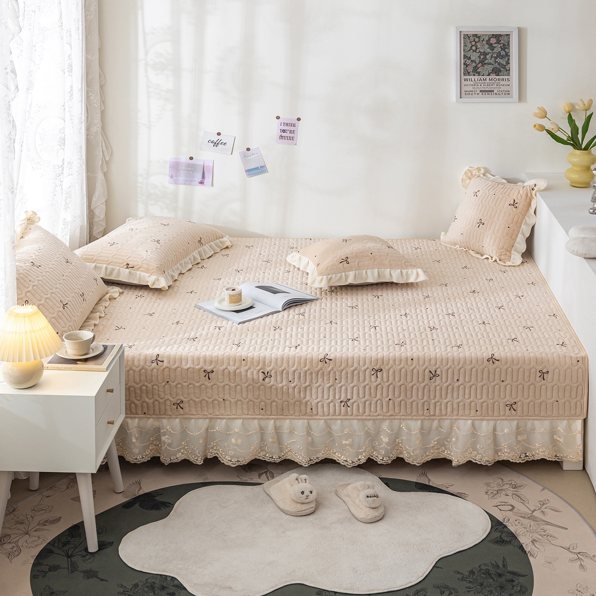 91家纺网 家纺一手货源 找家纺 （总）美优兰 2025秋冬新款牛奶绒榻榻米垫床盖（可定制）