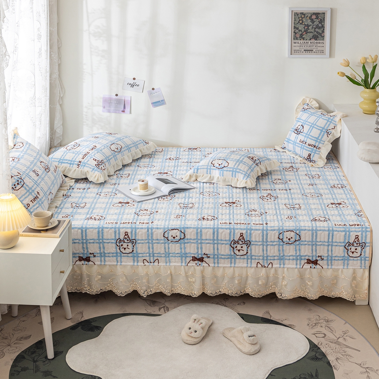 91家纺网 家纺一手货源 找家纺 （总）美优兰 2025秋冬新款牛奶绒榻榻米垫床盖（可定制）