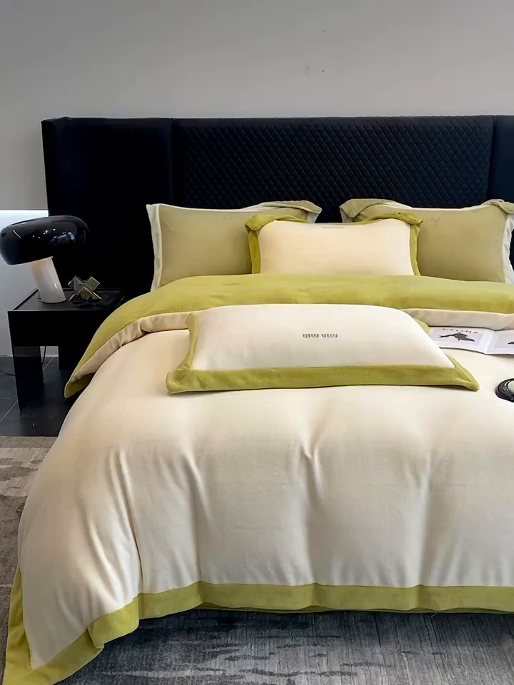 91家纺网 家纺一手货源 找家纺 （总）懒猫家纺 2025新款牛奶绒刺绣四件套-贝利