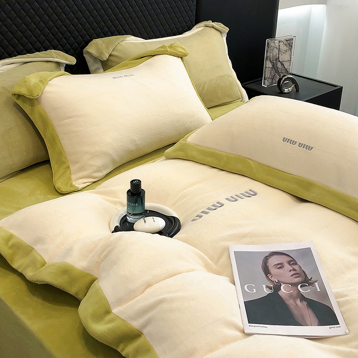 91家纺网 家纺一手货源 找家纺 （总）懒猫家纺 2025新款牛奶绒刺绣四件套-贝利