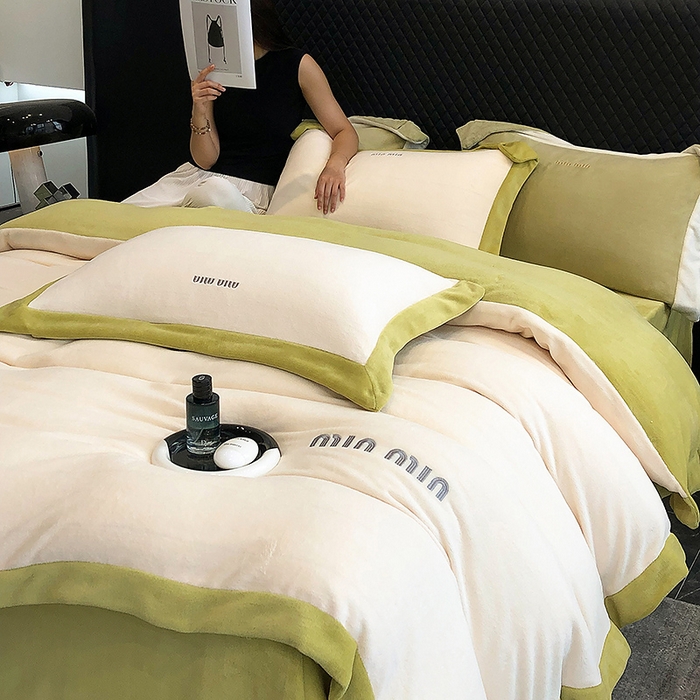 91家纺网 家纺一手货源 找家纺 （总）懒猫家纺 2025新款牛奶绒刺绣四件套-贝利