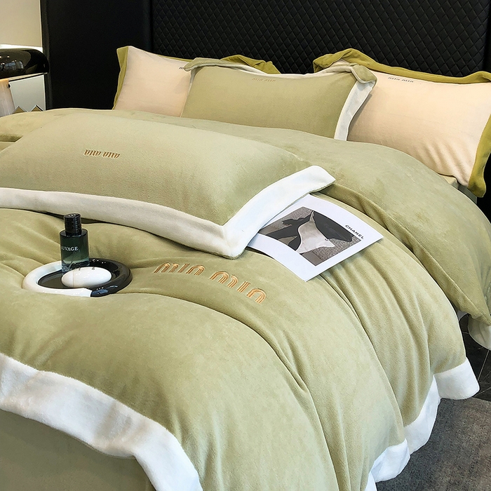 91家纺网 家纺一手货源 找家纺 （总）懒猫家纺 2025新款牛奶绒刺绣四件套-贝利