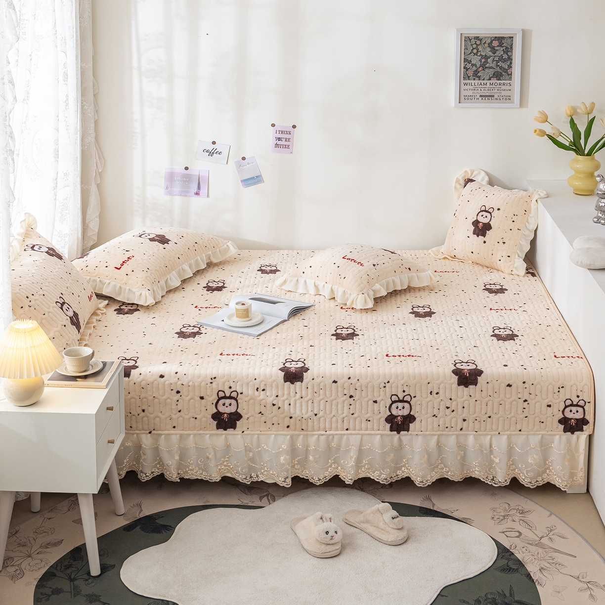 美优兰 2025秋冬新款牛奶绒榻榻米垫床盖（可定制）拉兔兔