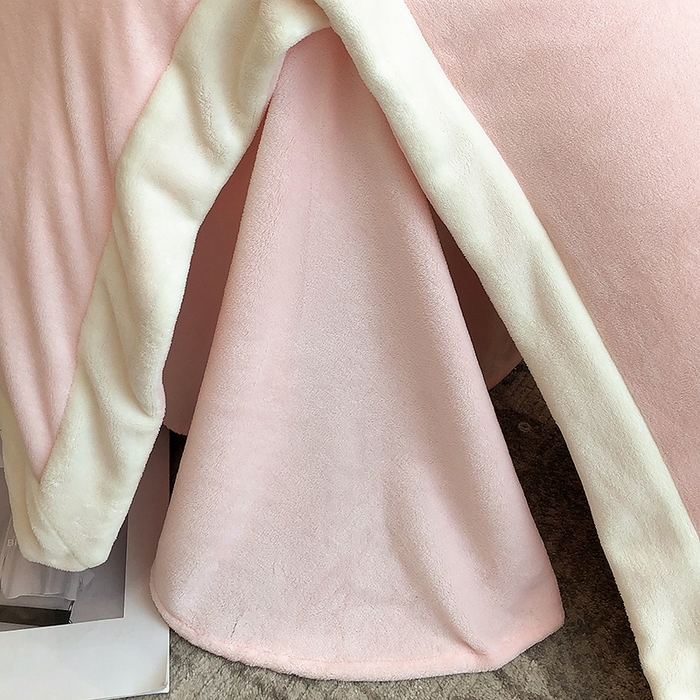 91家纺网 家纺一手货源 找家纺 懒猫家纺 2025新款牛奶绒刺绣四件套-贝利 贝利-甜心粉