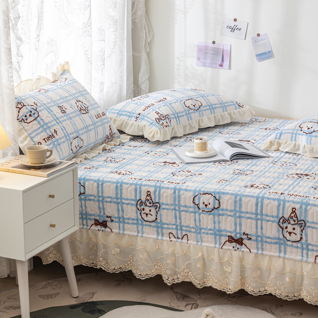 91家纺网 家纺一手货源 找家纺 美优兰 2025秋冬新款牛奶绒榻榻米垫床盖（可定制）甜品小屋