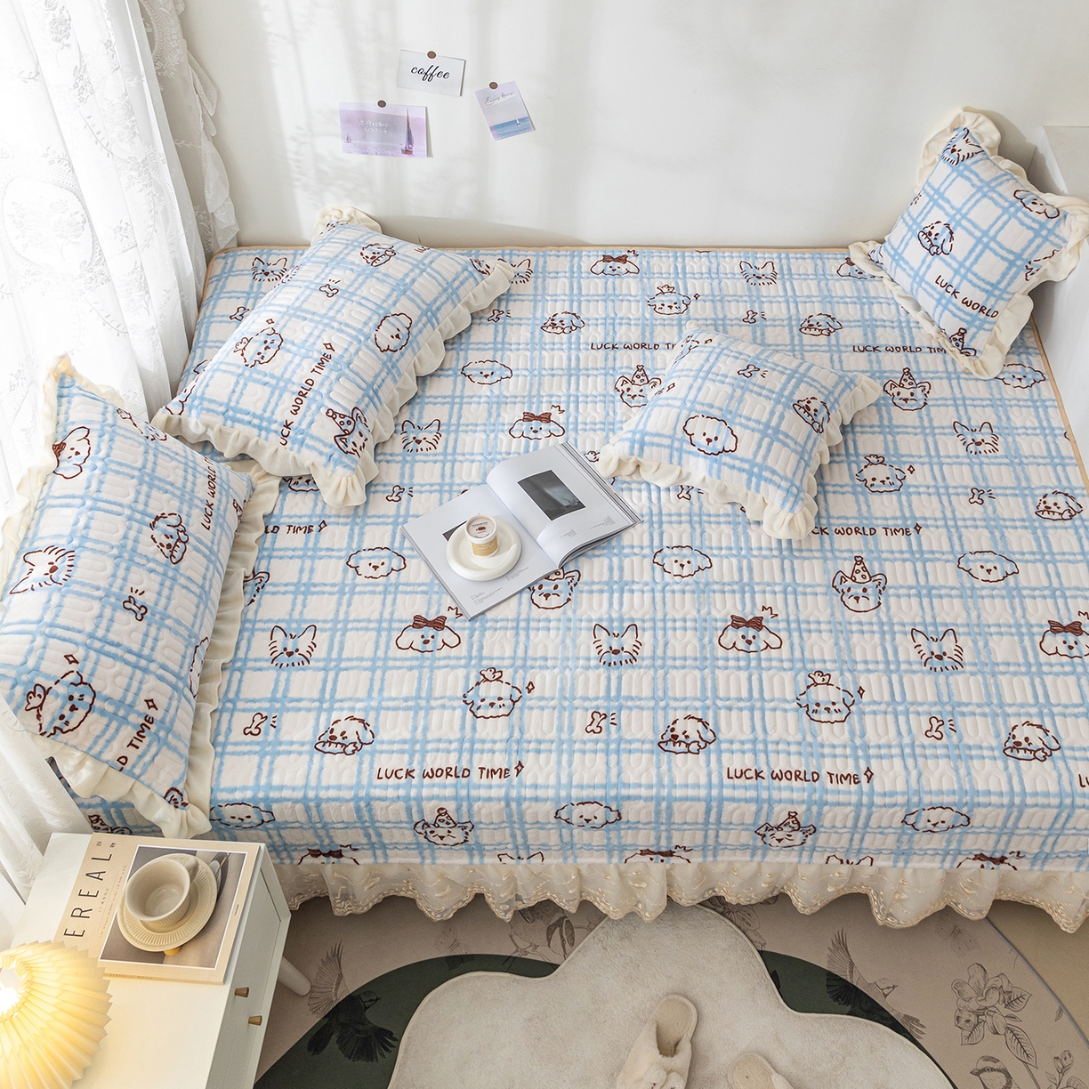 91家纺网 家纺一手货源 找家纺 美优兰 2025秋冬新款牛奶绒榻榻米垫床盖（可定制）甜品小屋