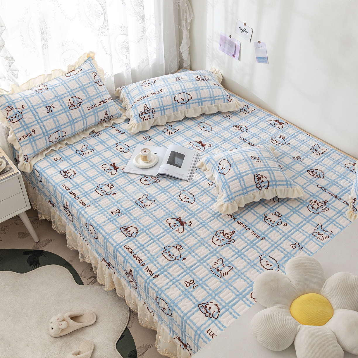 91家纺网 家纺一手货源 找家纺 美优兰 2025秋冬新款牛奶绒榻榻米垫床盖（可定制）甜品小屋