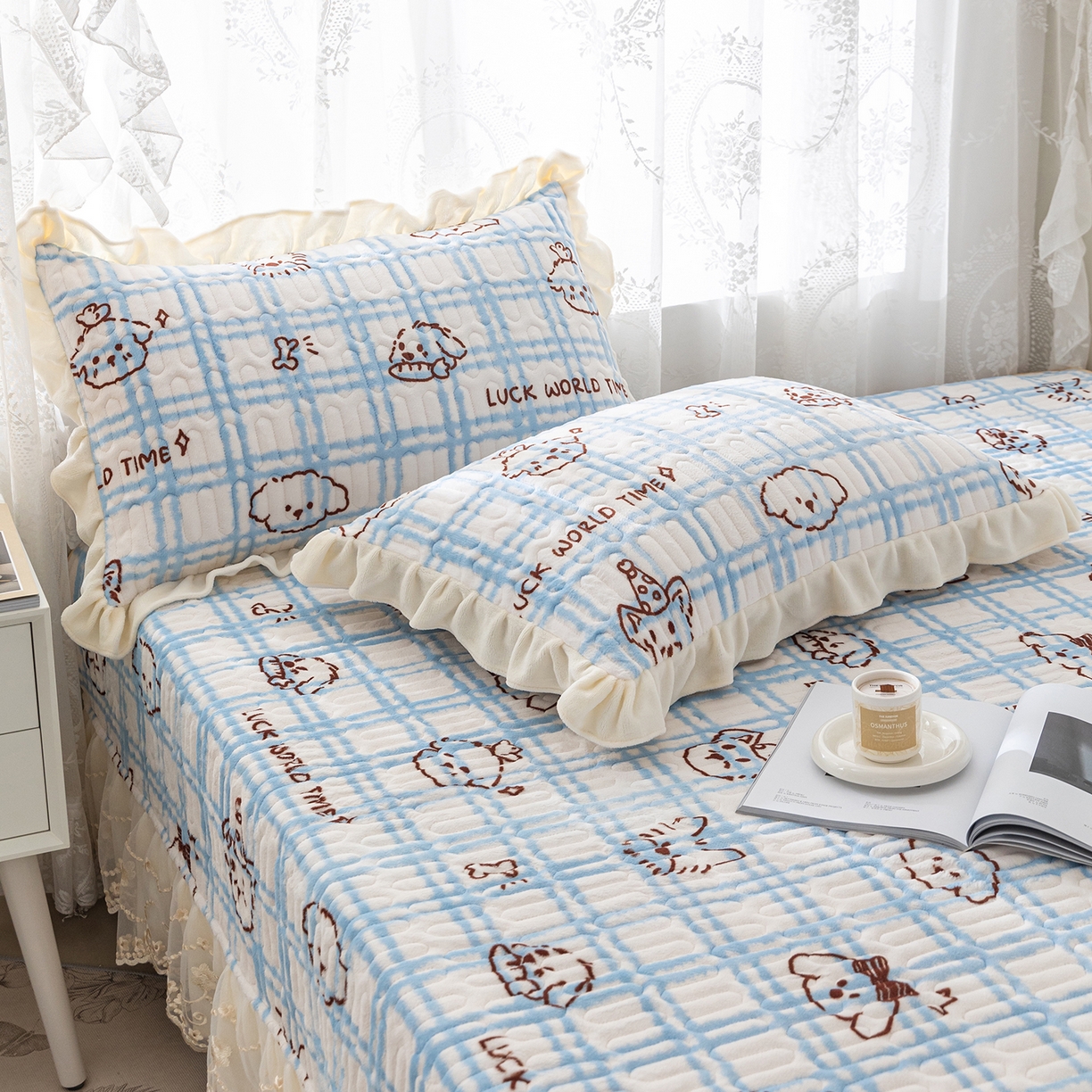 91家纺网 家纺一手货源 找家纺 美优兰 2025秋冬新款牛奶绒榻榻米垫床盖（可定制）甜品小屋