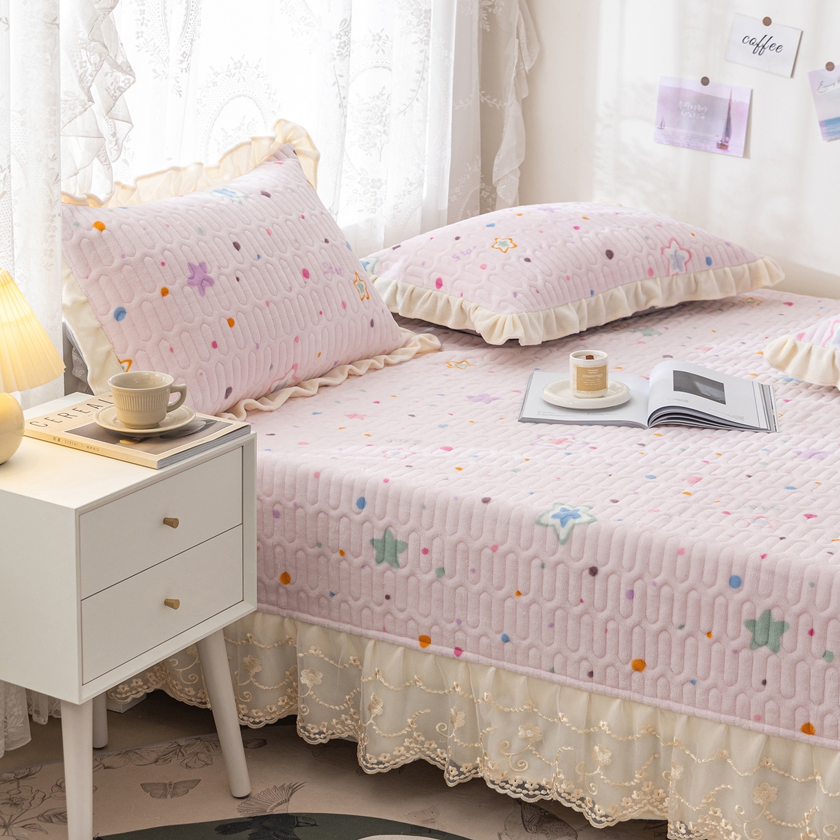 91家纺网 家纺一手货源 找家纺 美优兰 2025秋冬新款牛奶绒榻榻米垫床盖（可定制）心愿