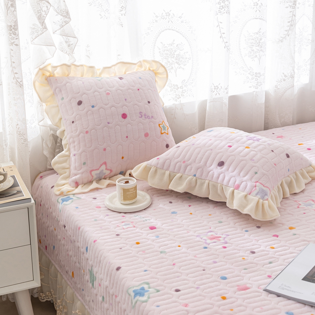 91家纺网 家纺一手货源 找家纺 美优兰 2025秋冬新款牛奶绒榻榻米垫床盖（可定制）心愿