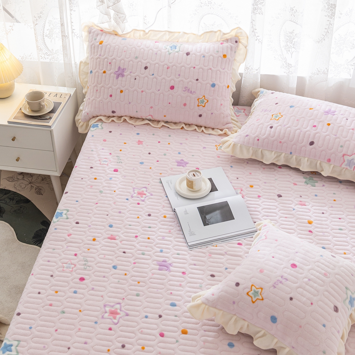 91家纺网 家纺一手货源 找家纺 美优兰 2025秋冬新款牛奶绒榻榻米垫床盖（可定制）心愿