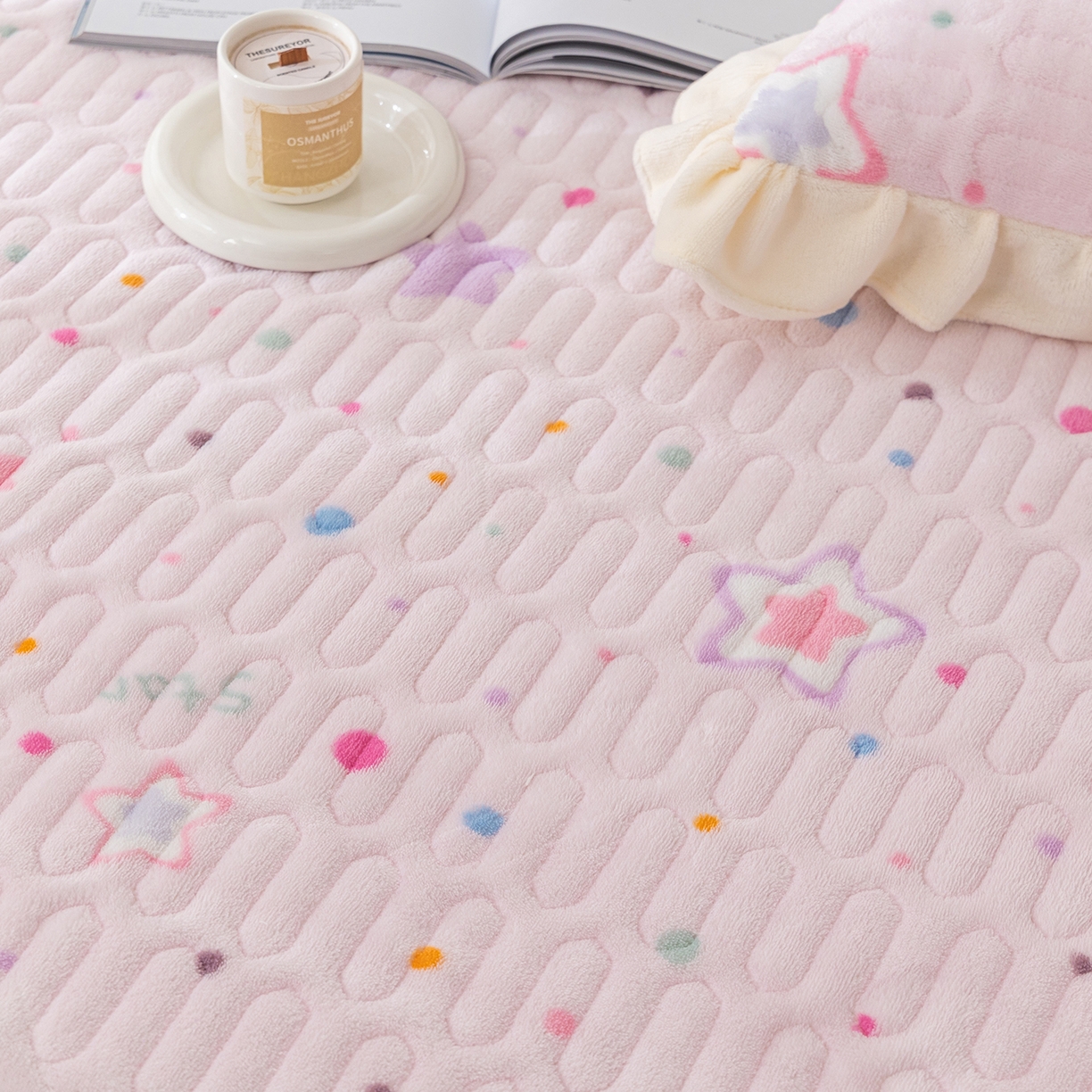 91家纺网 家纺一手货源 找家纺 美优兰 2025秋冬新款牛奶绒榻榻米垫床盖（可定制）心愿