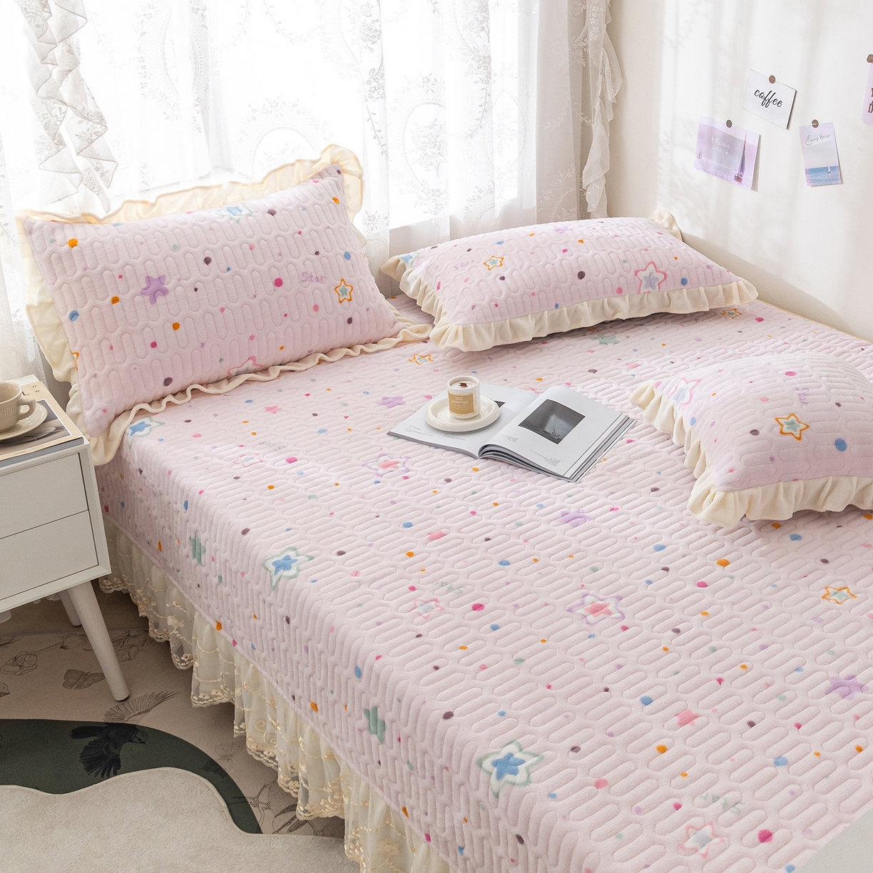 91家纺网 家纺一手货源 找家纺 美优兰 2025秋冬新款牛奶绒榻榻米垫床盖（可定制）心愿