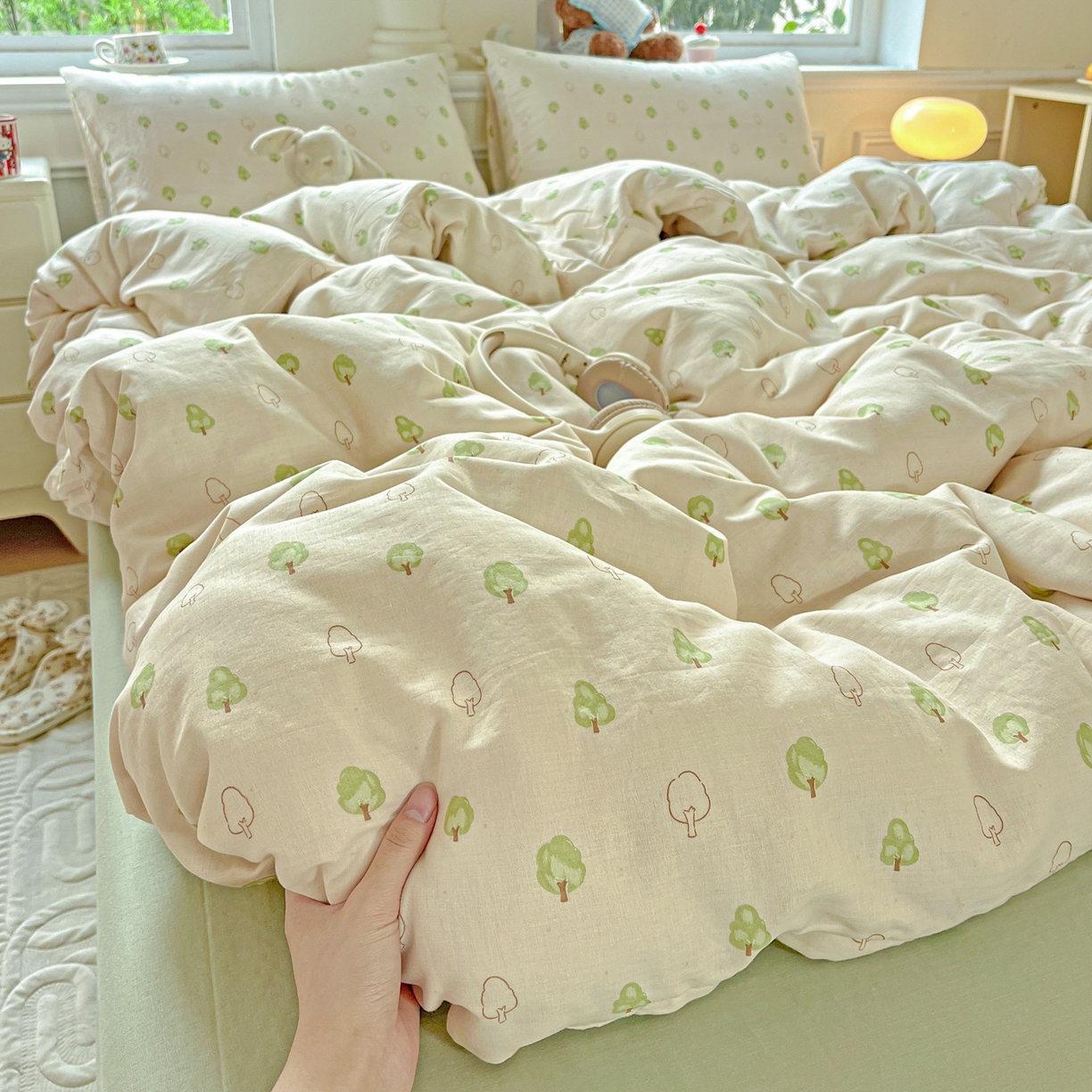 91家纺网 家纺一手货源 找家纺 （总）一比一家纺 2025新款全棉双层纱四件套